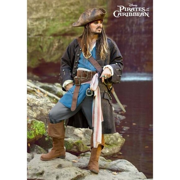 vintage Disney Pirates Of The Caribbean Jack Sparrow Halloween Costume Gasparill - Picture 1 of 8